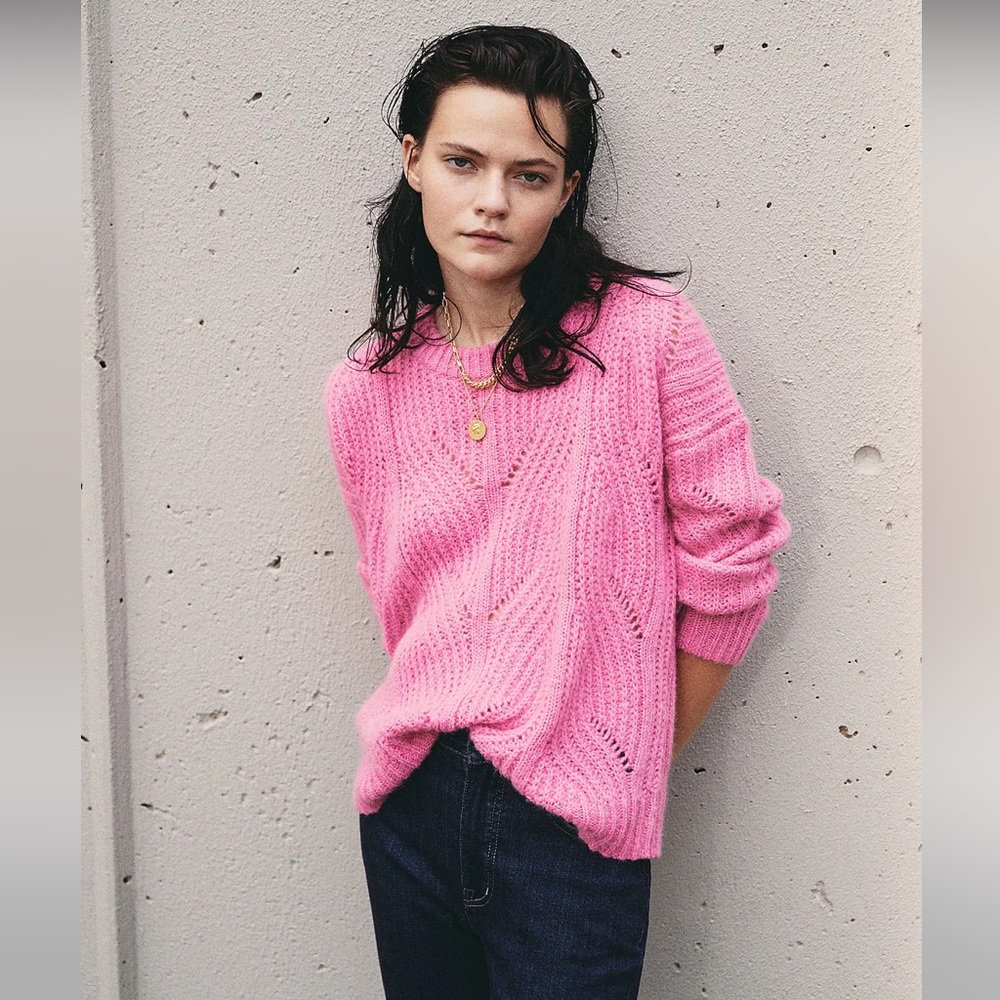 Madewell Charley Pullover Sweater in Pink Sz S #0473 - Picture 1 of 8